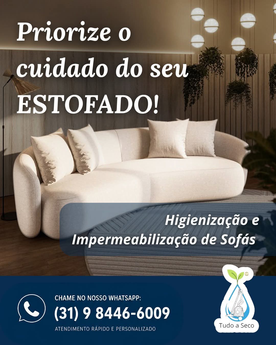 Estofado higienizado pela Tudo a Seco